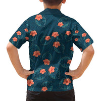 Hawaii Monstera Family Matching Off Shoulder Short Dress and Hawaiian Shirt Hibiscus Flowers Simple Style - Polynesian Pride