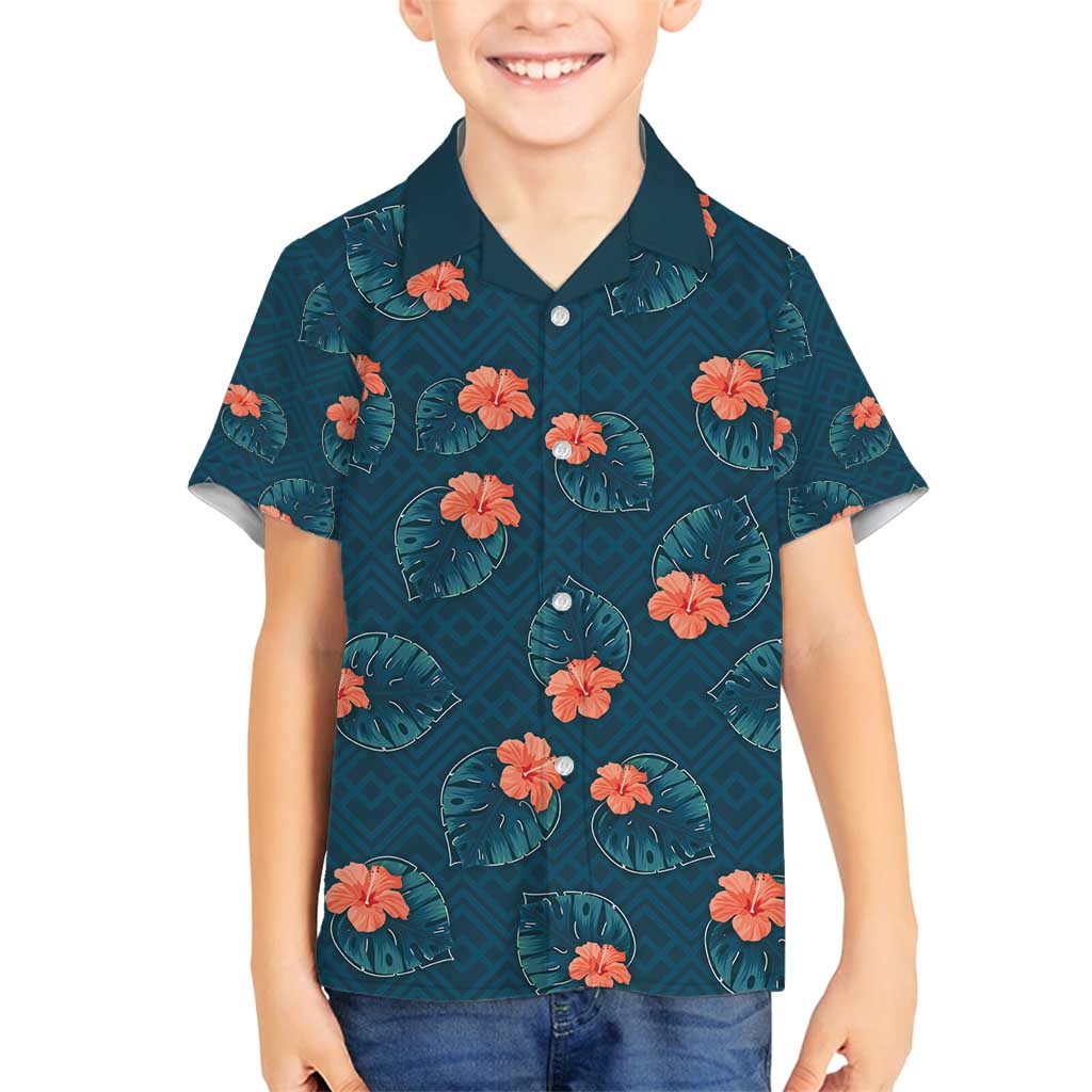 Hawaii Monstera Family Matching Summer Maxi Dress and Hawaiian Shirt Hibiscus Flowers Simple Style - Polynesian Pride