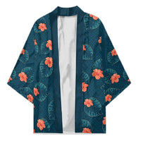 Hawaii Monstera Kimono Hibiscus Flowers Simple Style - Polynesian Pride