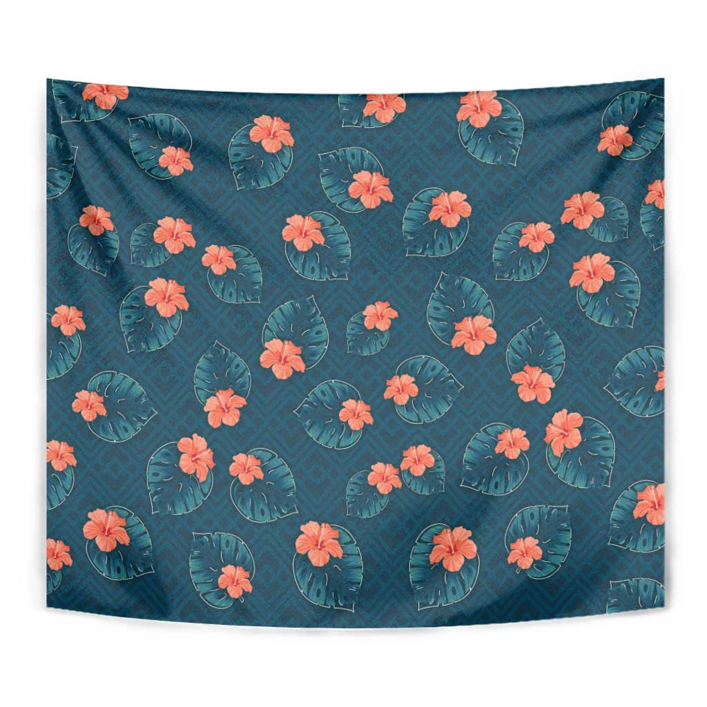Hawaii Monstera Tapestry Hibiscus Flowers Simple Style - Polynesian Pride