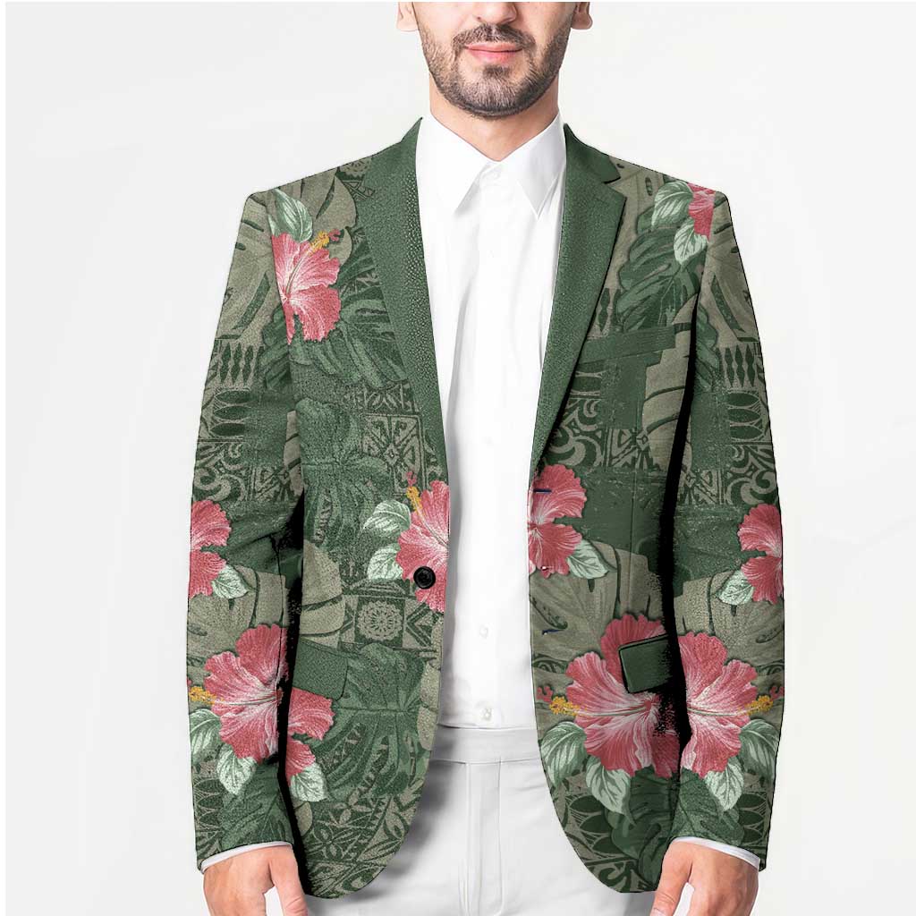 Hawaii Blazer Green Polynesian Monstera Patterns - Polynesian Pride
