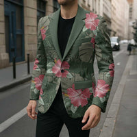 Hawaii Blazer Green Polynesian Monstera Patterns - Polynesian Pride