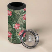 Hawaii 4 in 1 Can Cooler Tumbler Green Polynesian Monstera Patterns - Polynesian Pride