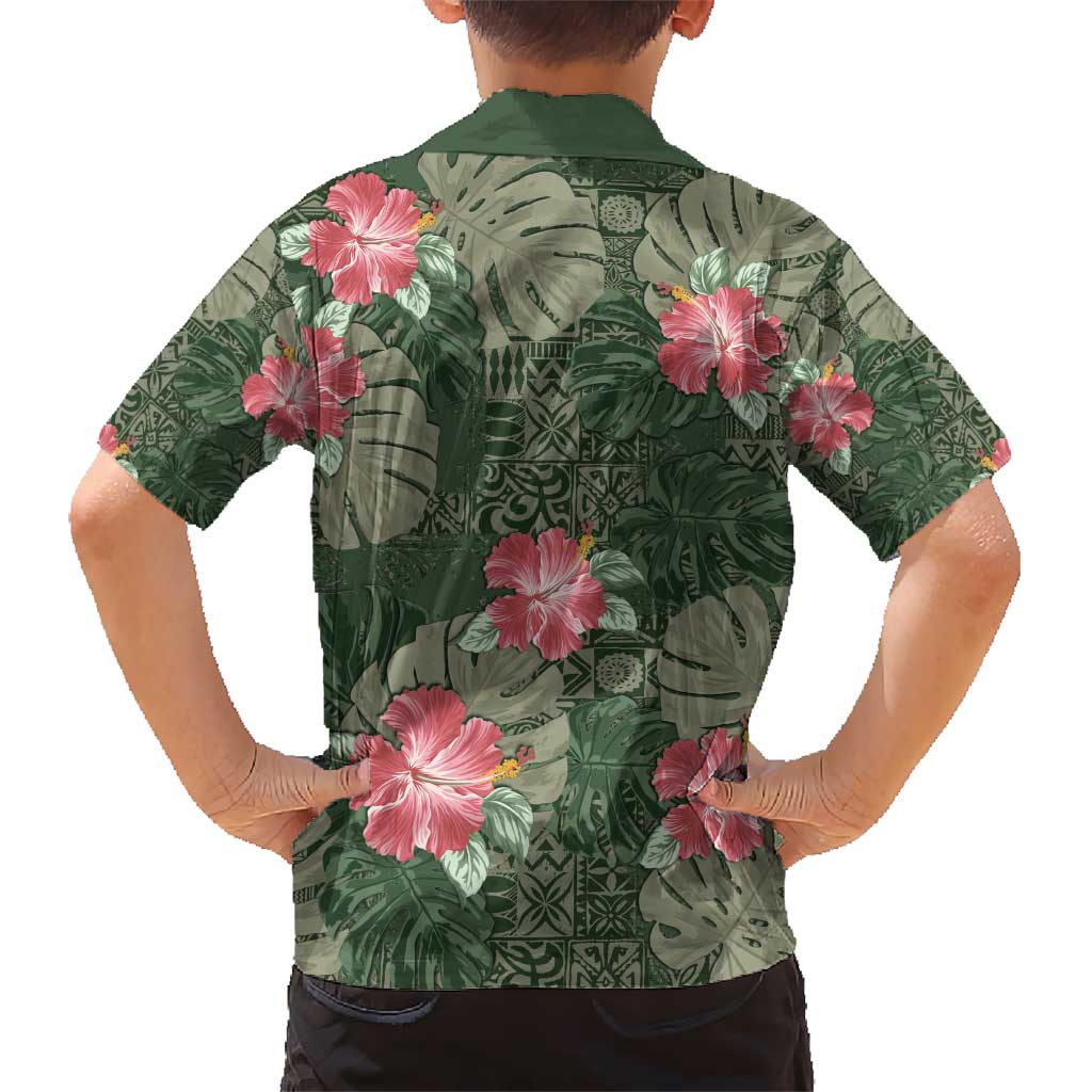 Hawaii Hawaiian Shirt Green Polynesian Monstera Patterns - Polynesian Pride