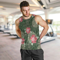 Hawaii Men Tank Top Green Polynesian Monstera Patterns - Polynesian Pride