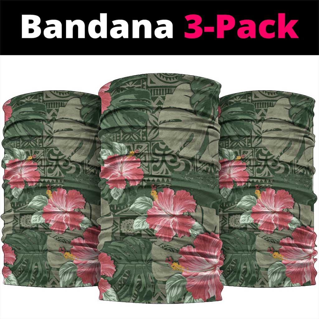 Hawaii Neck Gaiter Green Polynesian Monstera Patterns DT05