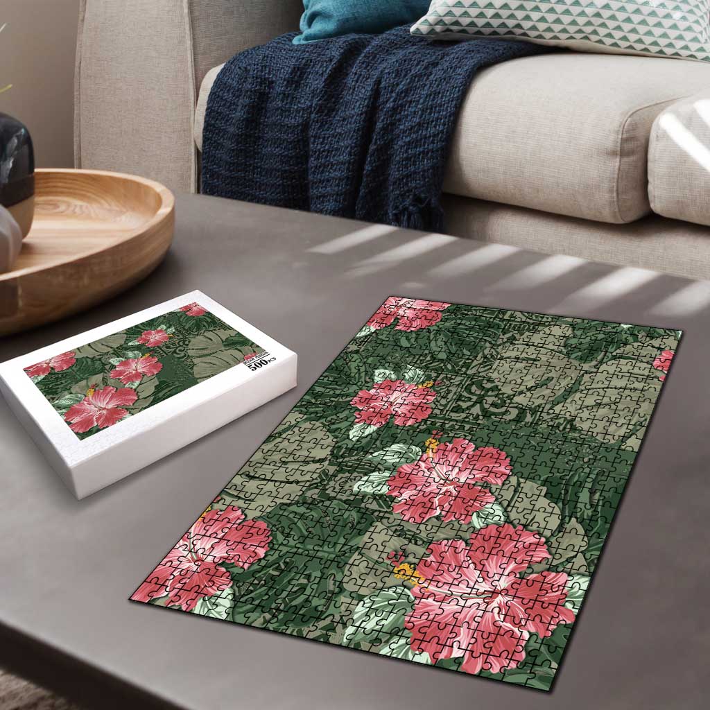 Hawaii Puzzle Green Polynesian Monstera Patterns - Polynesian Pride