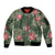 Hawaii Sleeve Zip Bomber Jacket Green Polynesian Monstera Patterns - Polynesian Pride