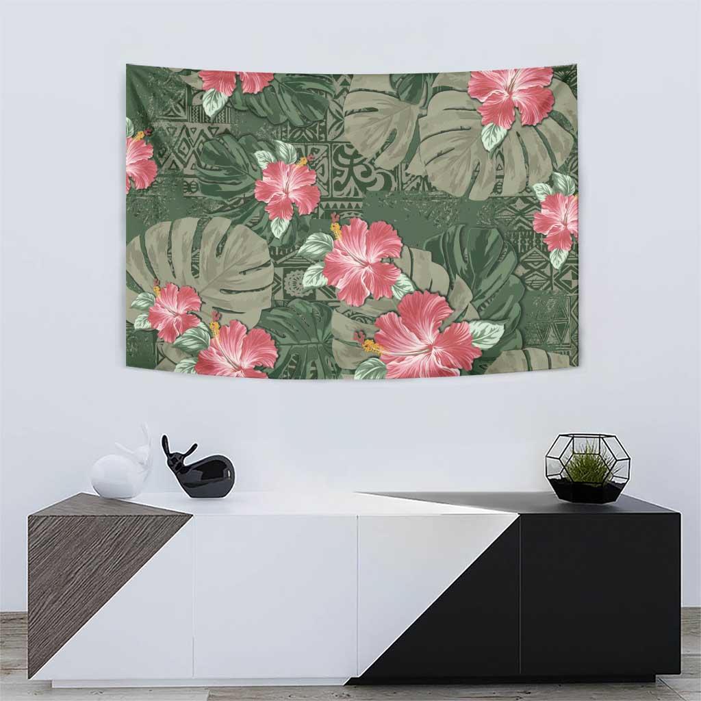 Hawaii Tapestry Green Polynesian Monstera Patterns - Polynesian Pride