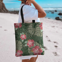 Hawaii Tote Bag Green Polynesian Monstera Patterns - Polynesian Pride