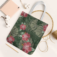 Hawaii Tote Bag Green Polynesian Monstera Patterns - Polynesian Pride