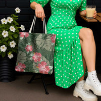 Hawaii Tote Bag Green Polynesian Monstera Patterns - Polynesian Pride