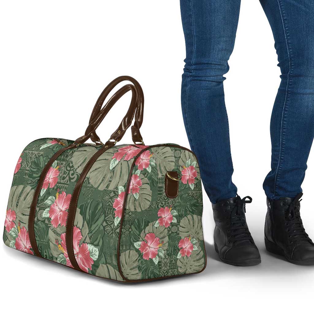 Hawaii Travel Bag Green Polynesian Monstera Patterns - Polynesian Pride
