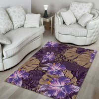 Hawaii Area Rug Purple Polynesian Monstera Patterns - Polynesian Pride