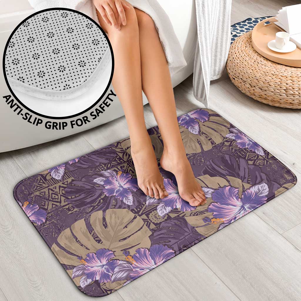 Hawaii Bathroom Set Purple Polynesian Monstera Patterns - Polynesian Pride