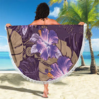 Hawaii Beach Blanket Purple Polynesian Monstera Patterns - Polynesian Pride