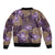 Hawaii Bomber Jacket Purple Polynesian Monstera Patterns - Polynesian Pride
