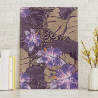 Hawaii Canvas Wall Art Purple Polynesian Monstera Patterns - Polynesian Pride