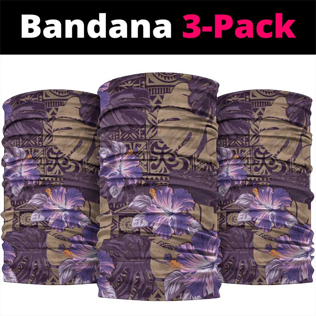 Hawaii Neck Gaiter Purple Polynesian Monstera Patterns DT05