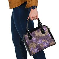 Hawaii Shoulder Handbag Purple Polynesian Monstera Patterns - Polynesian Pride