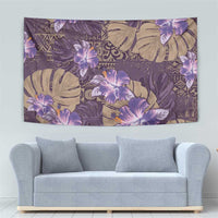 Hawaii Tapestry Purple Polynesian Monstera Patterns - Polynesian Pride