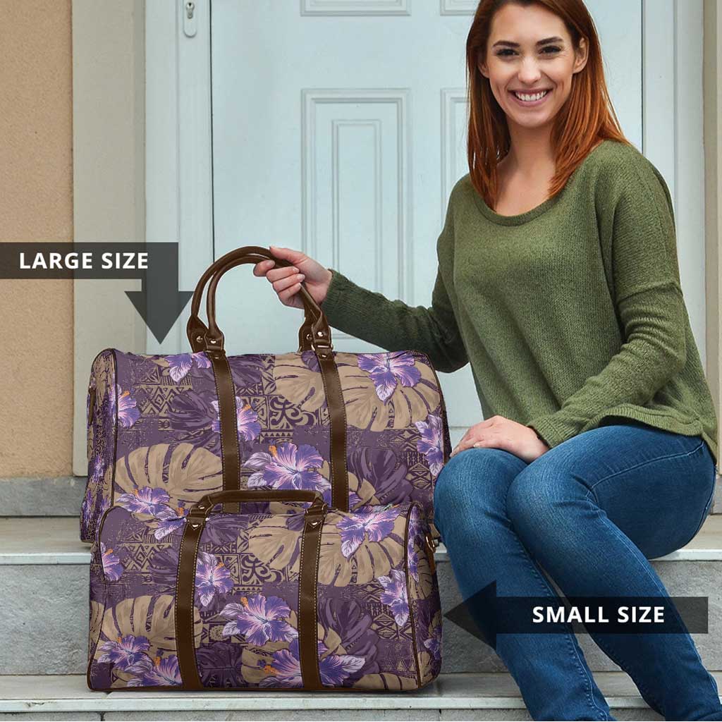 Hawaii Travel Bag Purple Polynesian Monstera Patterns - Polynesian Pride