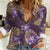 Hawaii Women Casual Shirt Purple Polynesian Monstera Patterns - Polynesian Pride