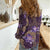 Hawaii Women Casual Shirt Purple Polynesian Monstera Patterns - Polynesian Pride