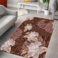 Hawaii Area Rug Brown Polynesian Monstera Patterns - Polynesian Pride