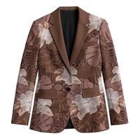 Hawaii Blazer Brown Polynesian Monstera Patterns - Polynesian Pride