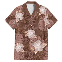 Hawaii Hawaiian Shirt Brown Polynesian Monstera Patterns - Polynesian Pride