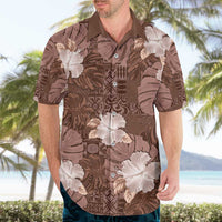 Hawaii Hawaiian Shirt Brown Polynesian Monstera Patterns - Polynesian Pride