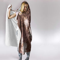 Hawaii Hooded Blanket Brown Polynesian Monstera Patterns - Polynesian Pride