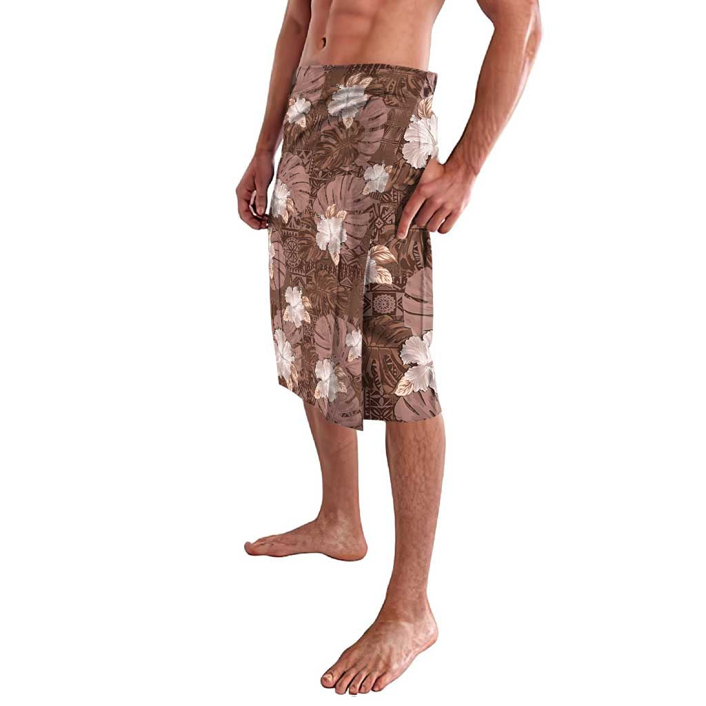 Hawaii Lavalava Brown Polynesian Monstera Patterns - Polynesian Pride