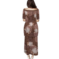 Hawaii Puletasi Brown Polynesian Monstera Patterns - Polynesian Pride