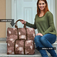 Hawaii Travel Bag Brown Polynesian Monstera Patterns - Polynesian Pride