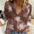 Hawaii Women Casual Shirt Brown Polynesian Monstera Patterns - Polynesian Pride