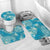 Hawaii Bathroom Set Teal Polynesian Monstera Patterns - Polynesian Pride