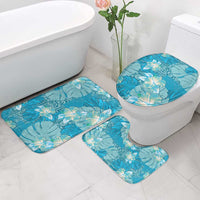 Hawaii Bathroom Set Teal Polynesian Monstera Patterns - Polynesian Pride