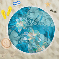 Hawaii Beach Blanket Teal Polynesian Monstera Patterns - Polynesian Pride