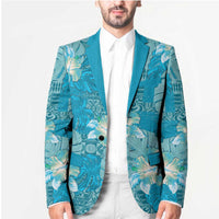 Hawaii Blazer Teal Polynesian Monstera Patterns - Polynesian Pride