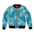 Hawaii Bomber Jacket Teal Polynesian Monstera Patterns - Polynesian Pride
