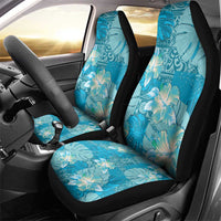 Hawaii Car Seat Cover Teal Polynesian Monstera Patterns - Polynesian Pride