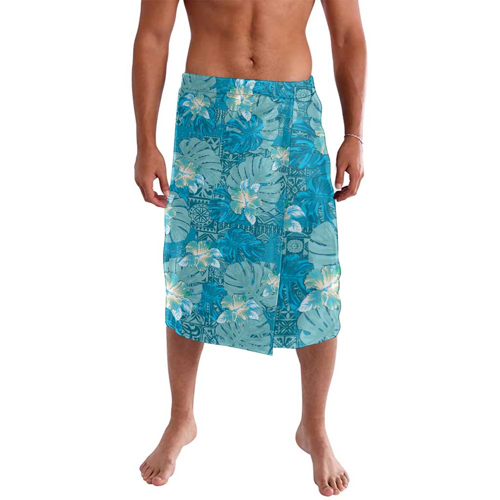 Hawaii Lavalava Teal Polynesian Monstera Patterns - Polynesian Pride