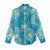 Hawaii Women Casual Shirt Teal Polynesian Monstera Patterns - Polynesian Pride