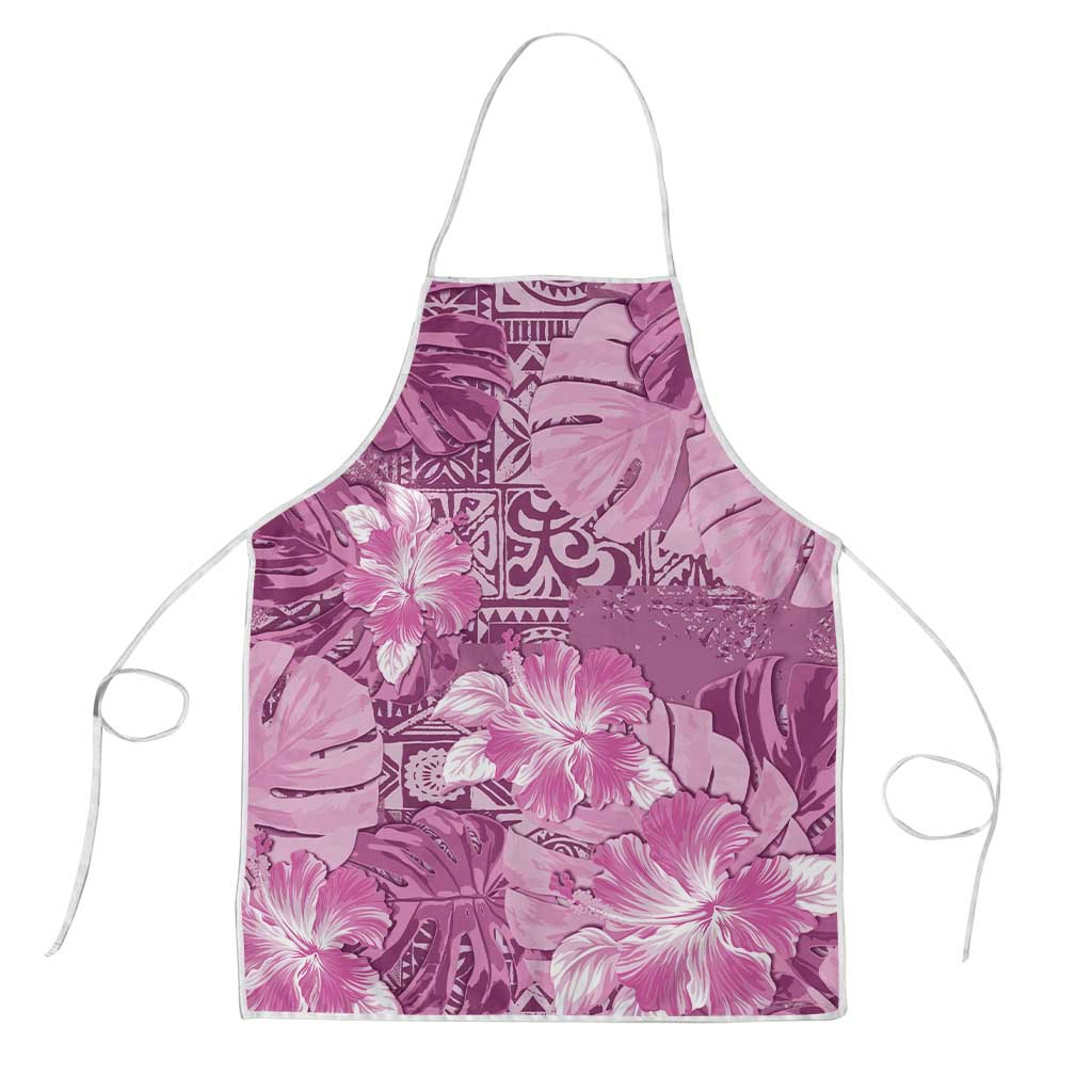 Hawaii Apron Magenta Polynesian Monstera Patterns - Polynesian Pride