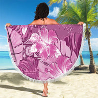 Hawaii Beach Blanket Magenta Polynesian Monstera Patterns - Polynesian Pride