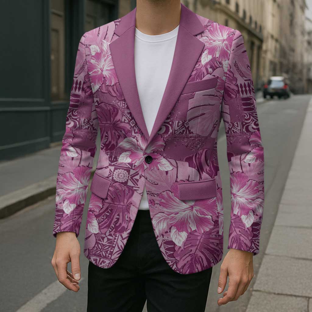Hawaii Blazer Magenta Polynesian Monstera Patterns - Polynesian Pride