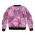 Hawaii Bomber Jacket Magenta Polynesian Monstera Patterns - Polynesian Pride