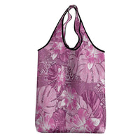 Hawaii Grocery Bag Magenta Polynesian Monstera Patterns - Polynesian Pride